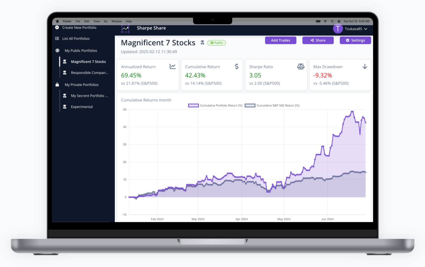 Portfolio performance preview